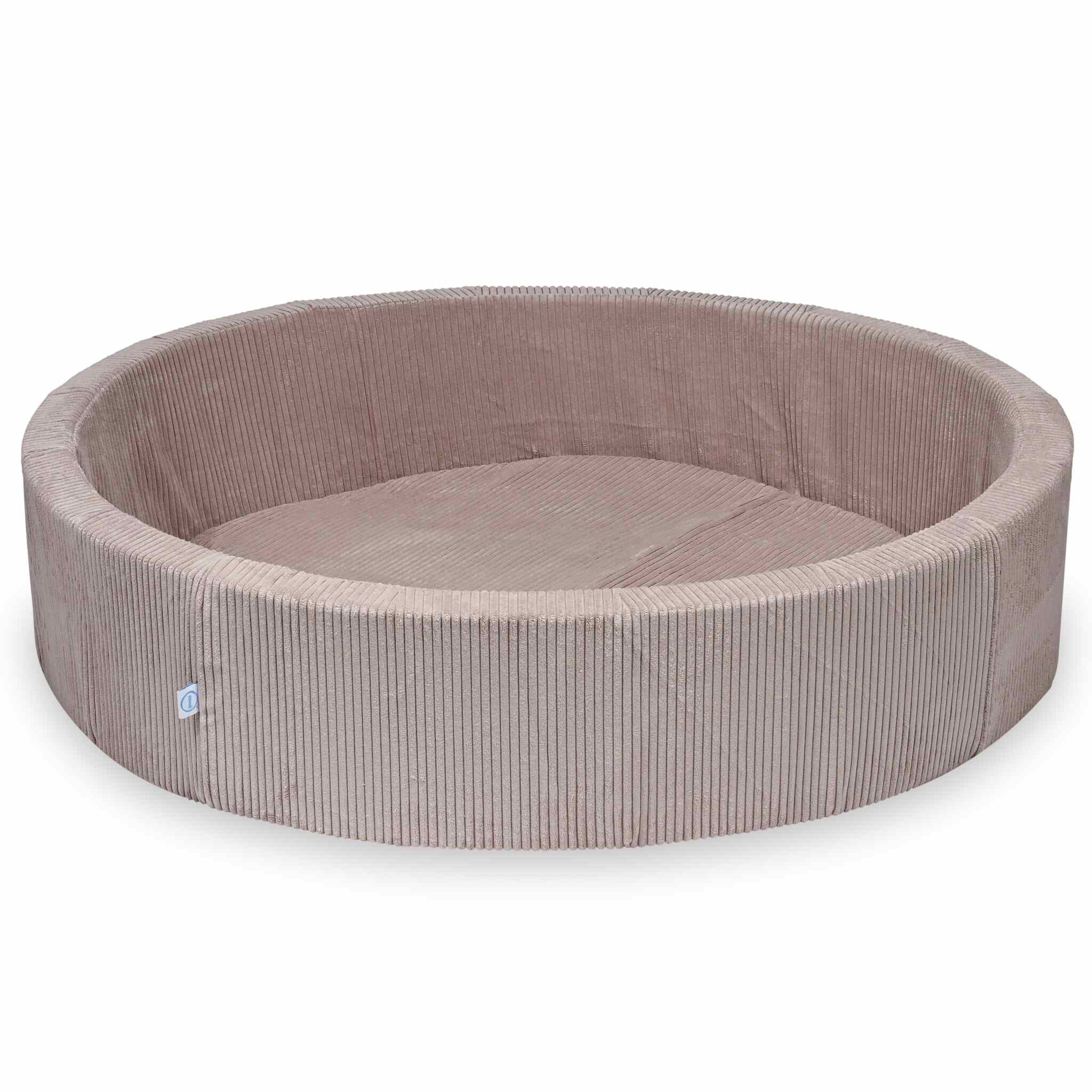 Mimii Bällebad aus Cord in Hellrosa – rund, 130 × 30 cm, ohne Bälle