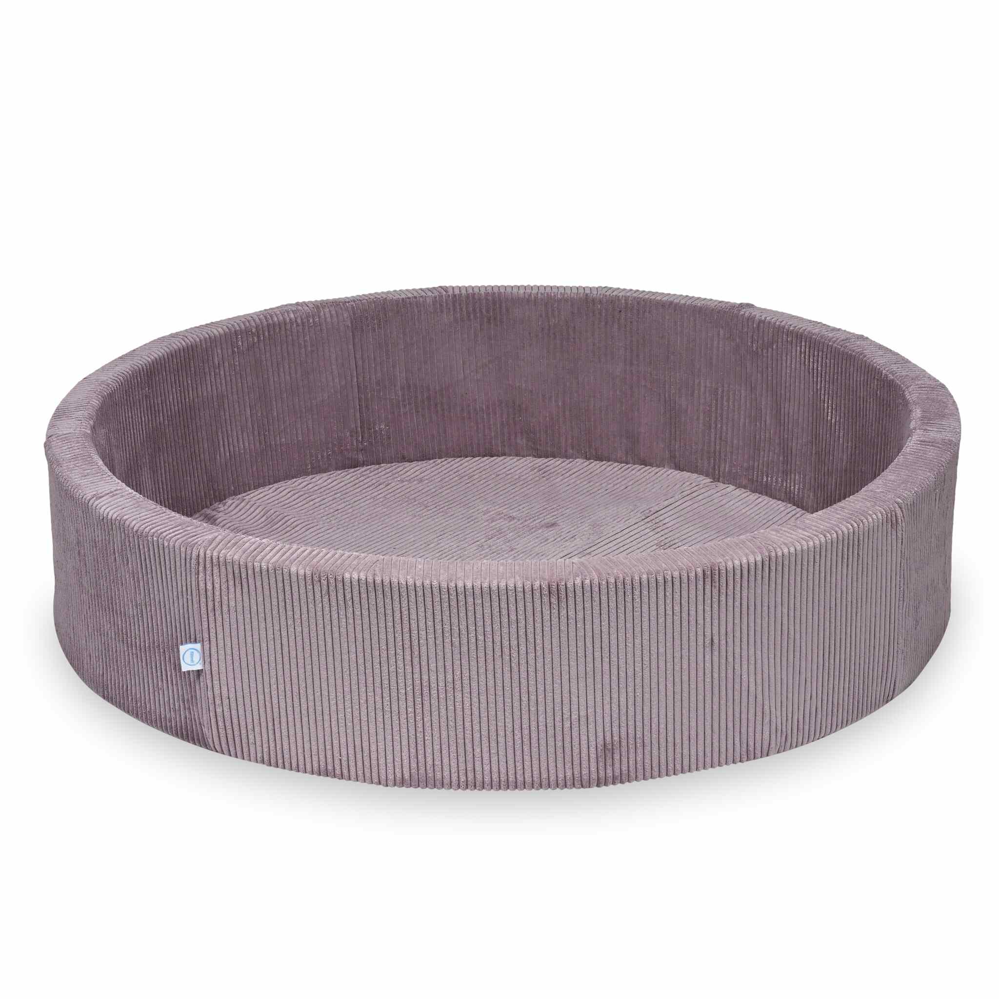 Mimii Bällebad aus Cord in Lavendel – rund, 130 × 30 cm, ohne Bälle