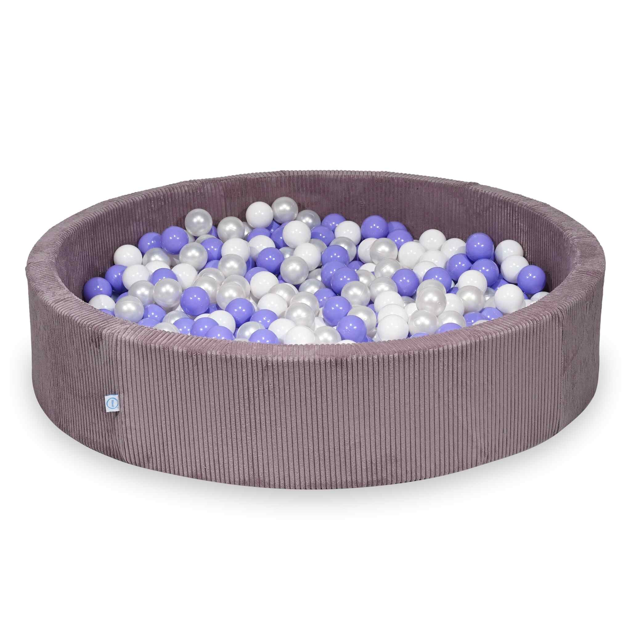 Mimii Bällebad aus Cord in Lavendel – rund, 130 × 30 cm, mit 600 Bällen
