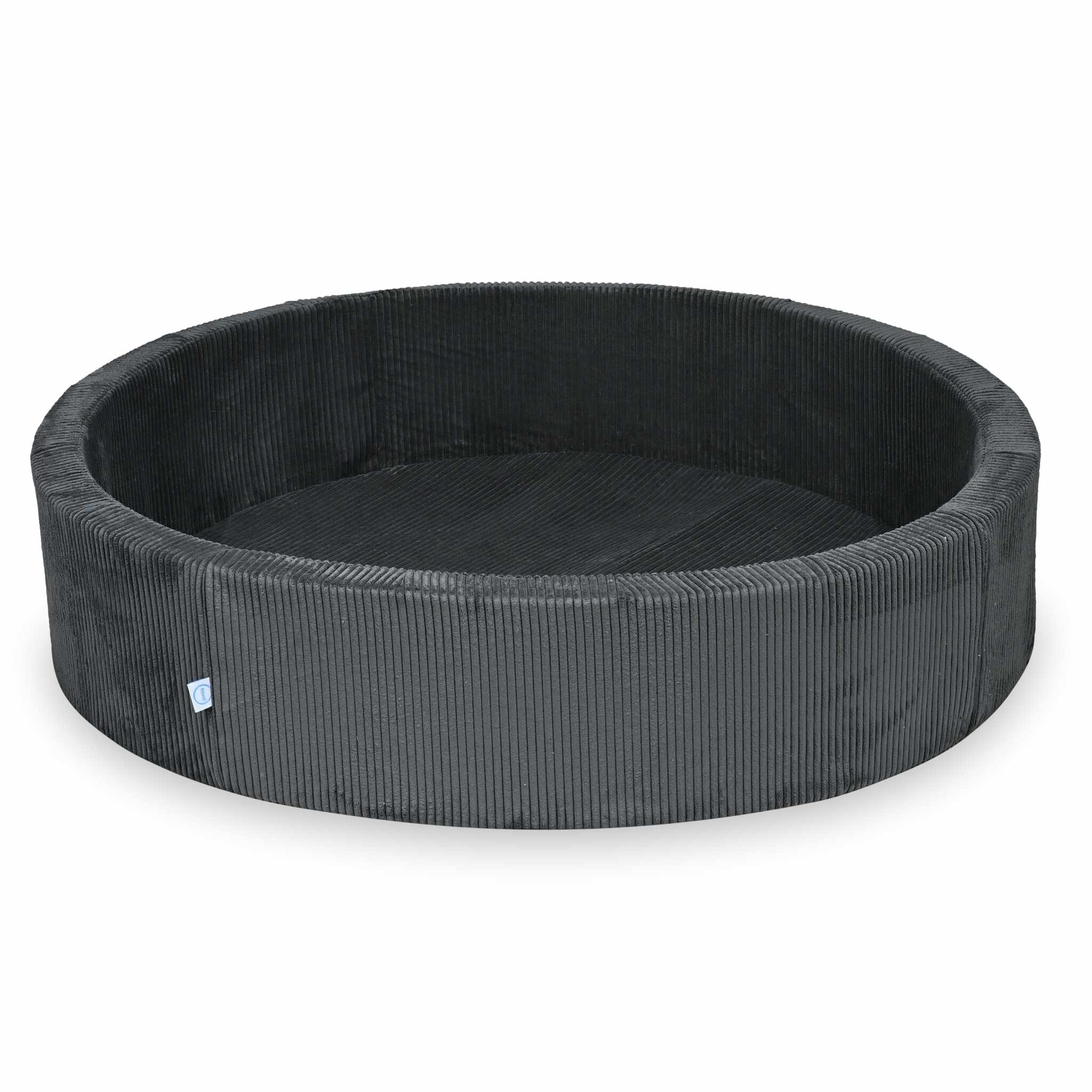 Mimii Bällebad aus Cord in Graphit – rund, 130 × 30 cm, ohne Bälle