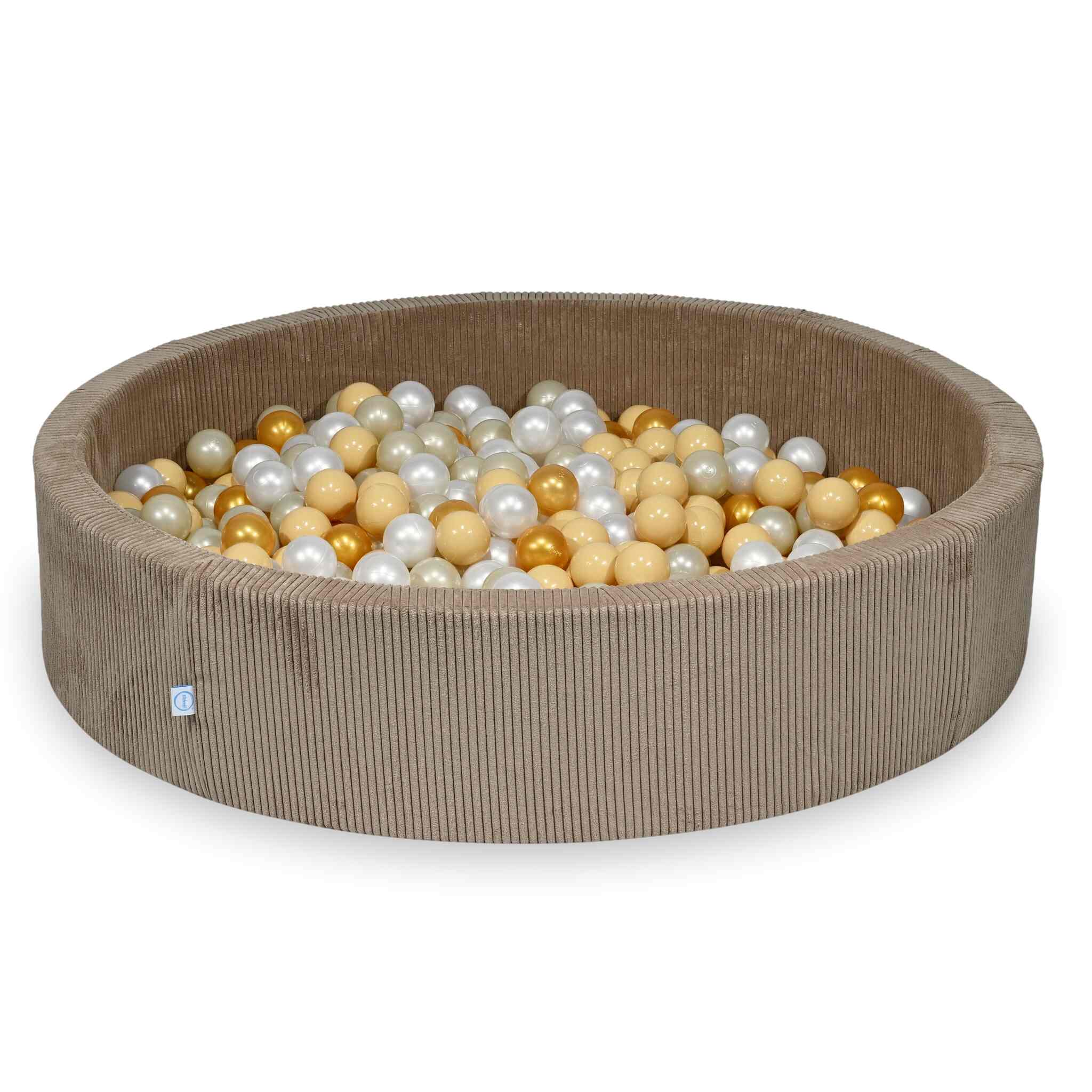 Ball pit with balls 130 × 30 cm corduroy toffee with 600 balls