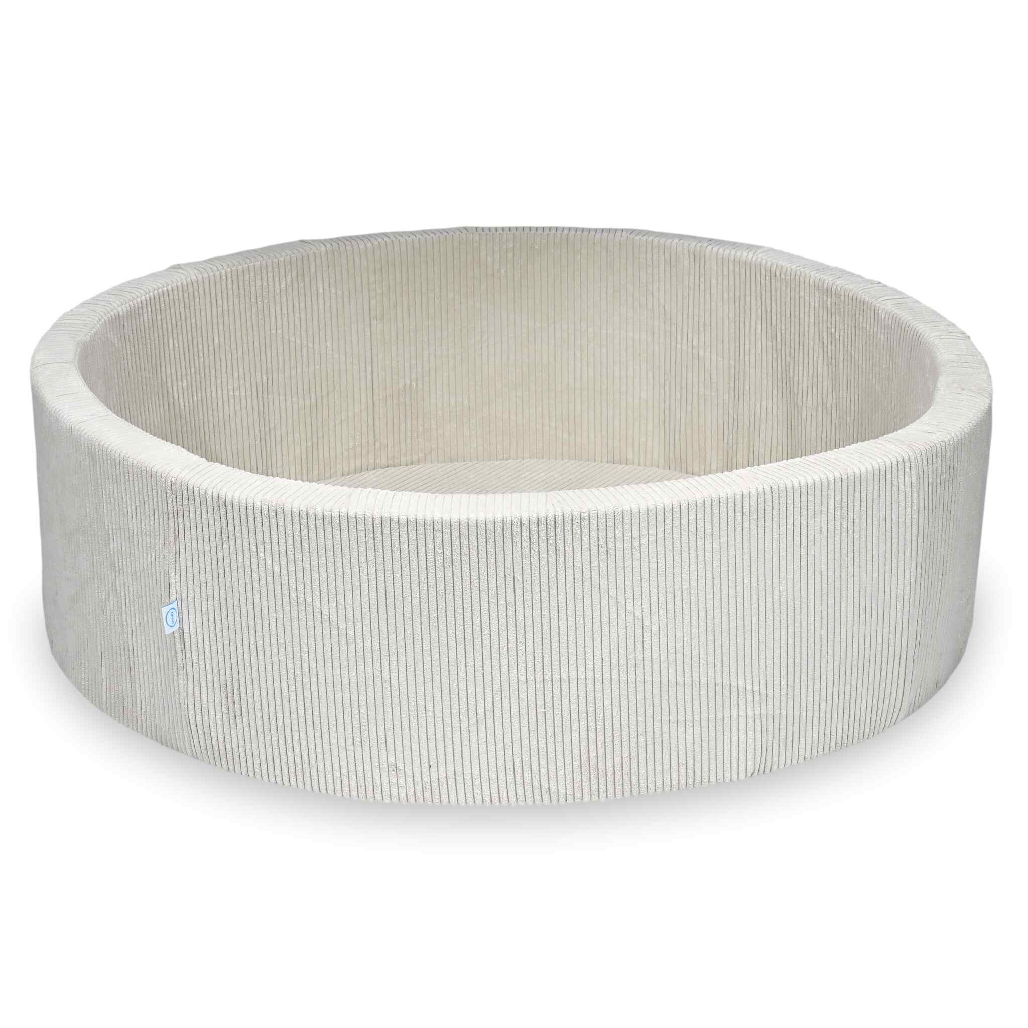 Mimii Bällebad aus Cord in Beige – rund, 130 × 40 cm, ohne Bälle