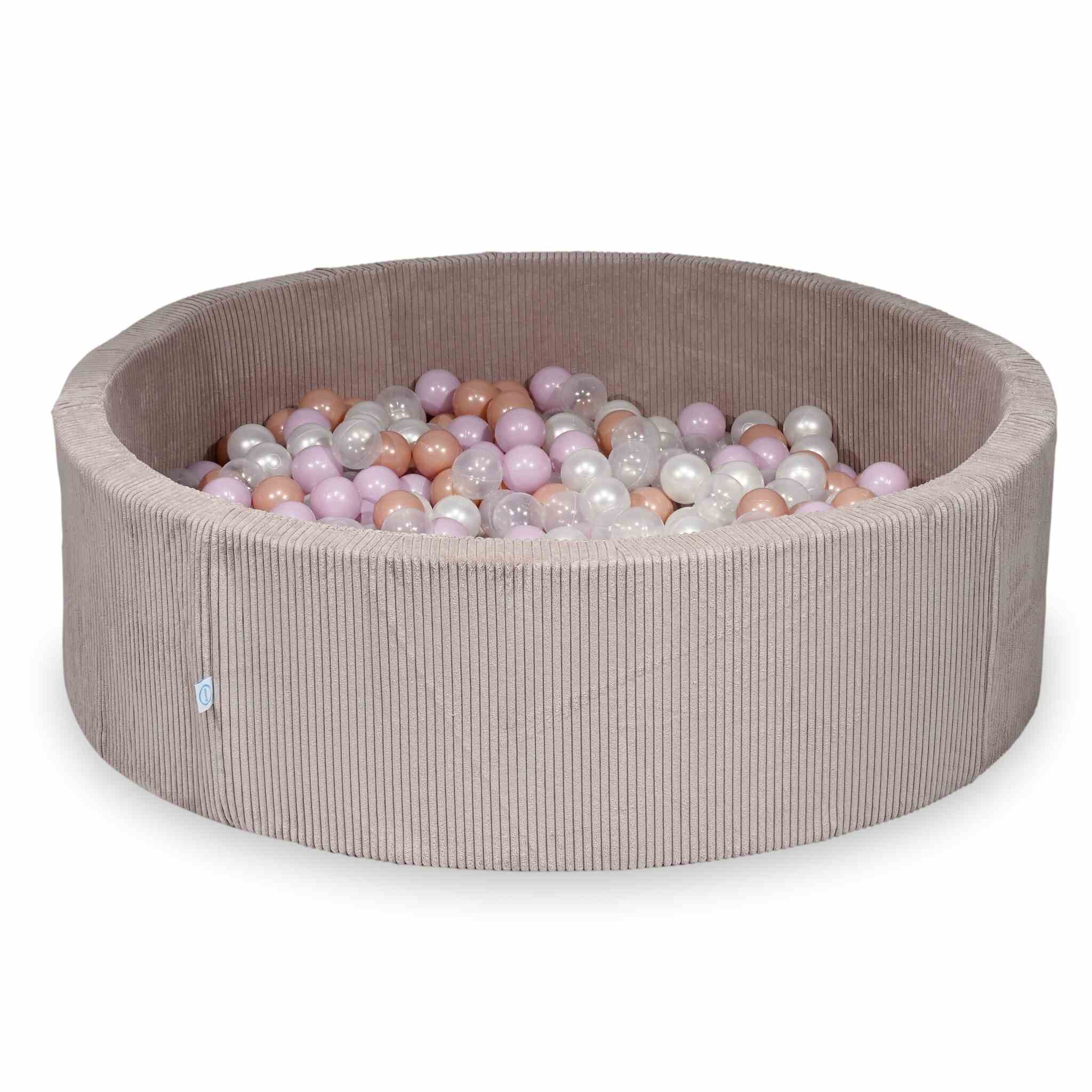 Ball pit with balls 130 × 40 cm corduroy light pink with 700 balls