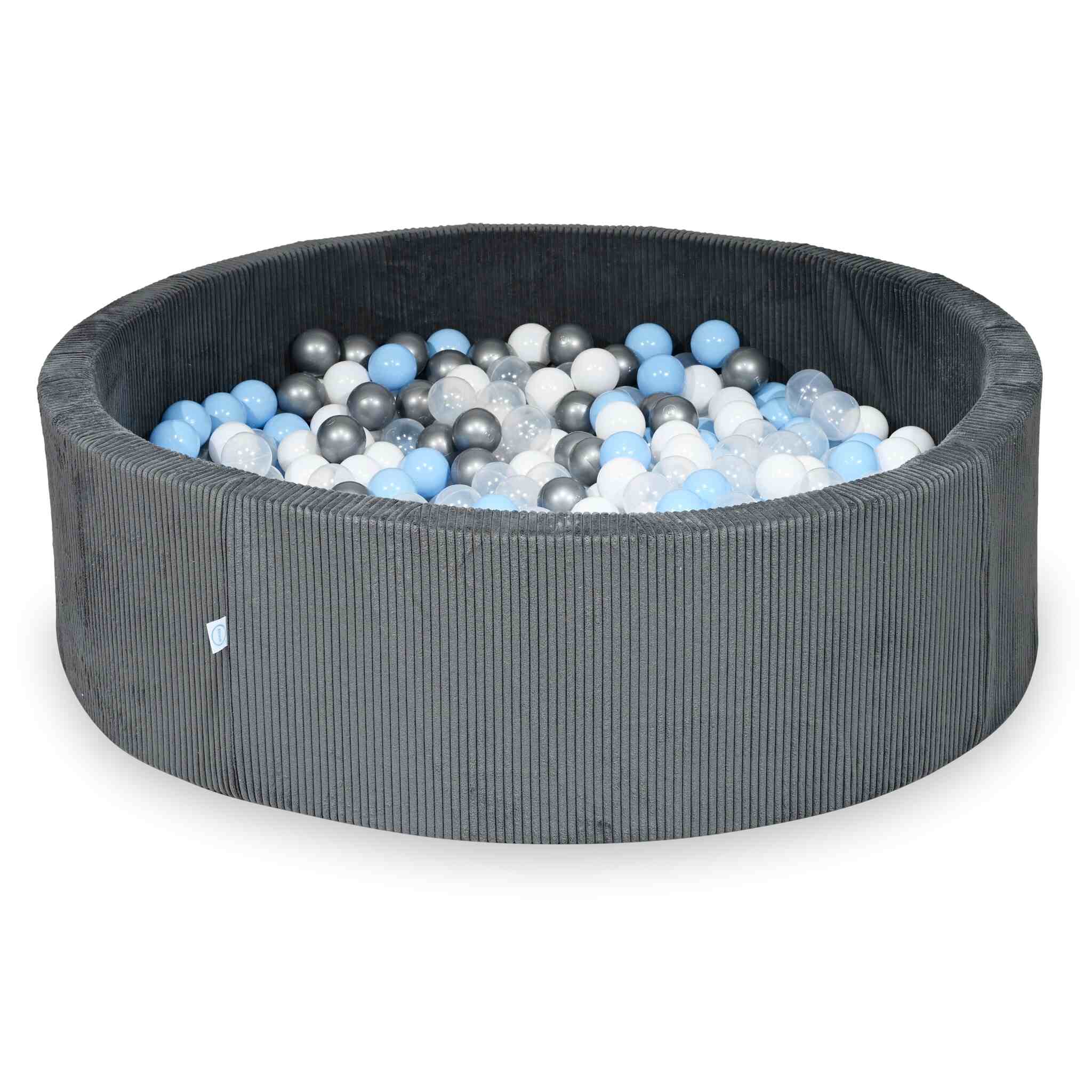 Ball pit with balls 130 × 40 cm corduroy graphite with 700 balls