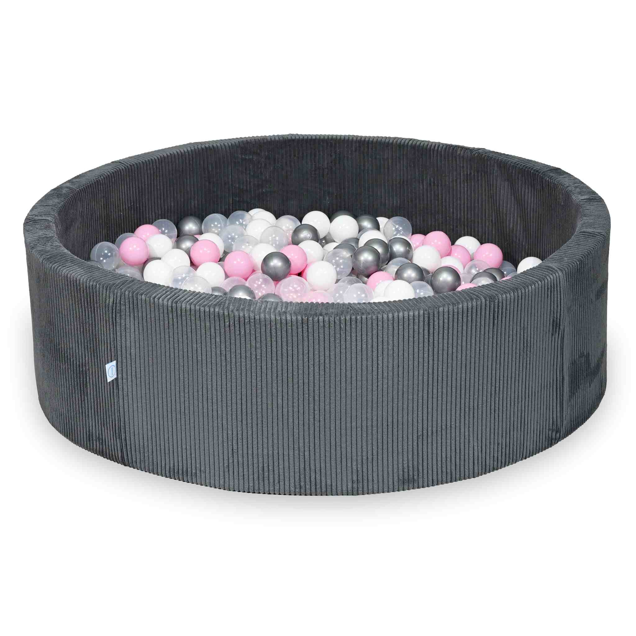 Ball pit with balls 130 × 40 cm corduroy graphite with 700 balls