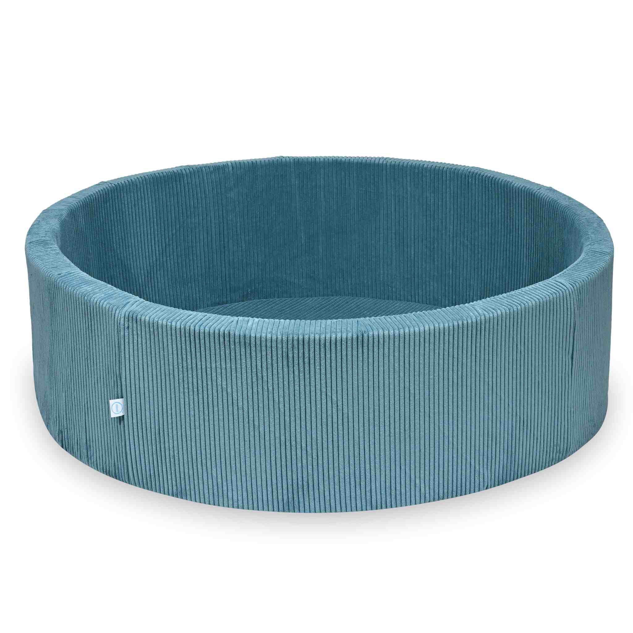 Mimii Bällebad aus Cord in Blau – rund, 130 × 40 cm, ohne Bälle