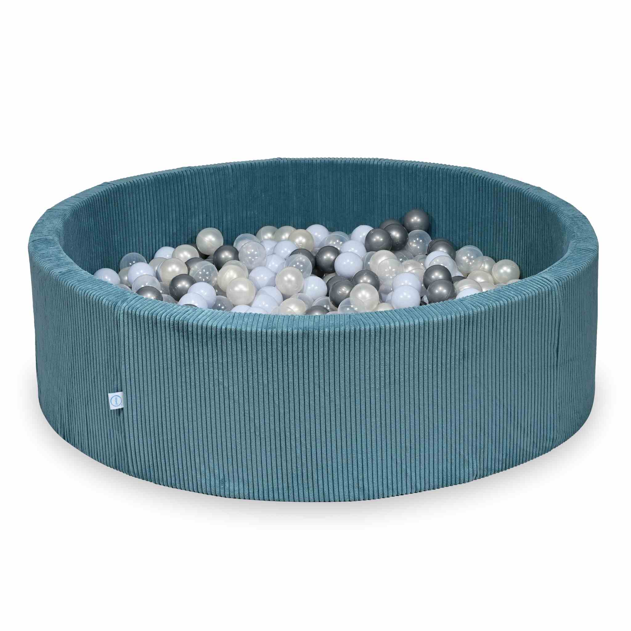 Ball pit with balls 130 × 40 cm corduroy blue with 700 balls