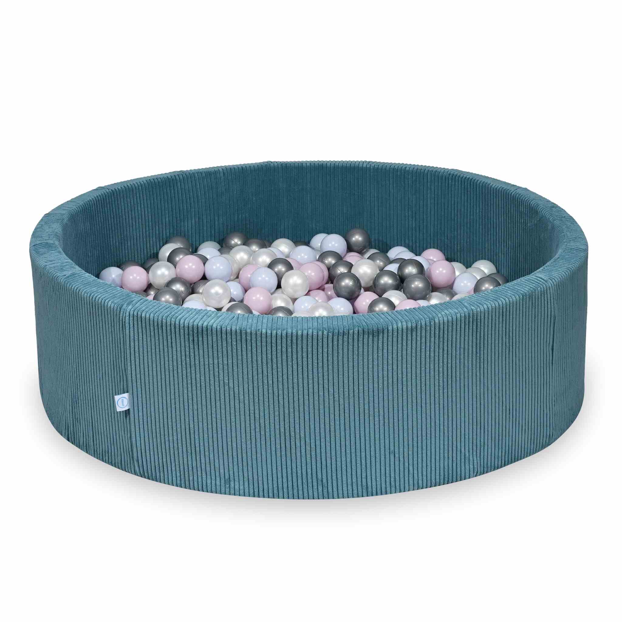 Ball pit with balls 130 × 40 cm corduroy blue with 700 balls