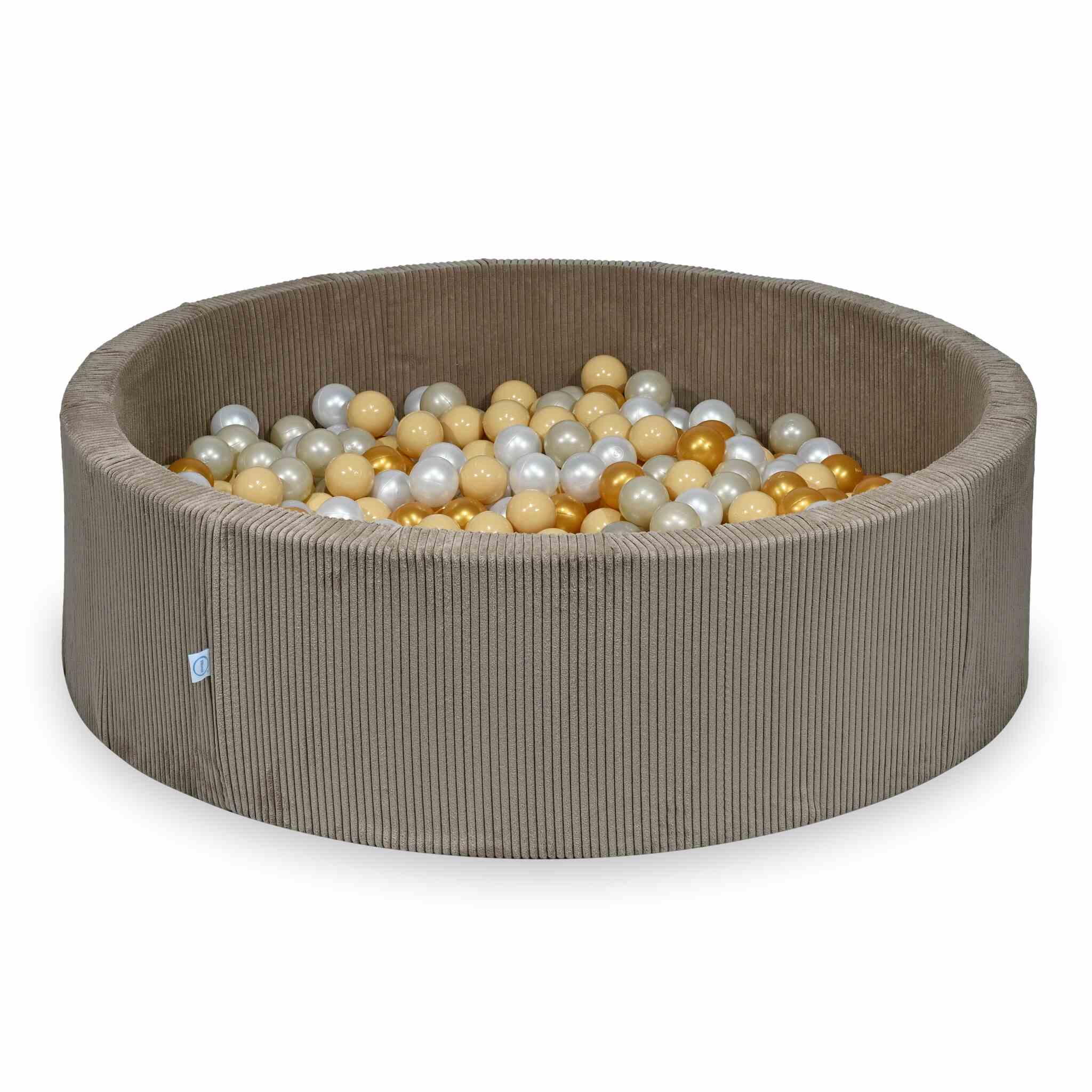 Ball pit with balls 130 × 40 cm corduroy toffee with 700 balls