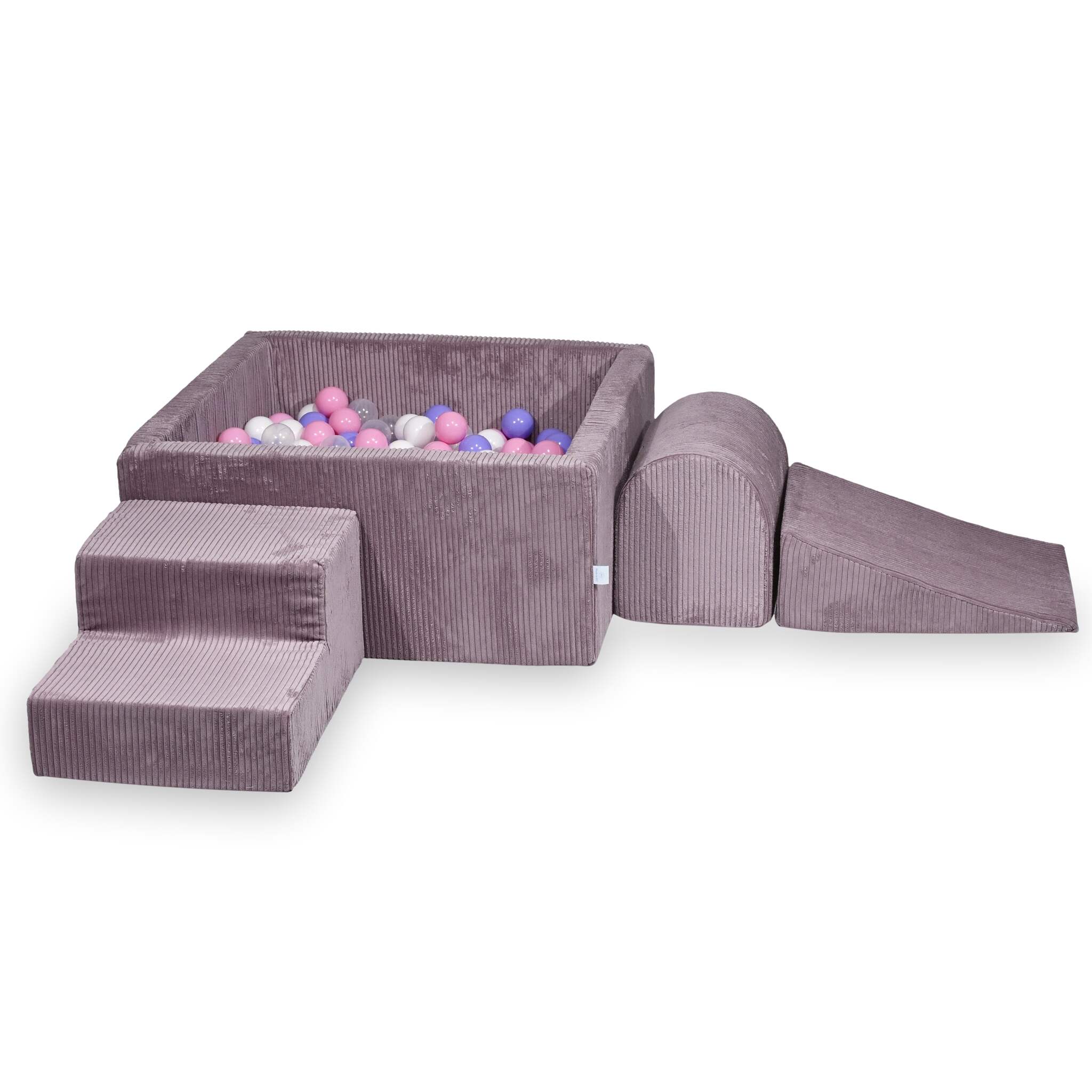 Foam play set with square ball pit corduroy + 400 balls