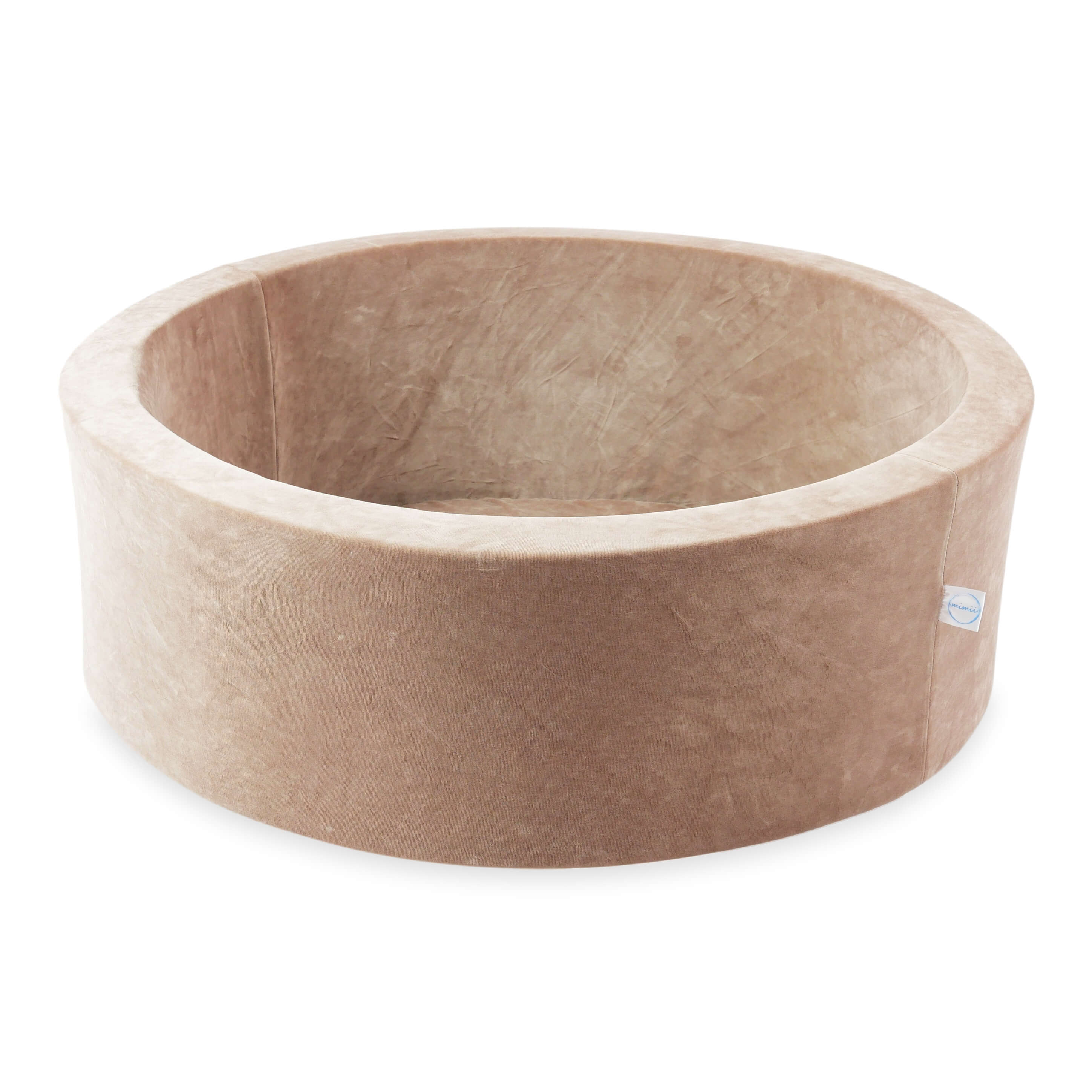 Mimii Bällebad aus Velvet Soft in Braun – rund, 90 × 30 cm, ohne Bälle