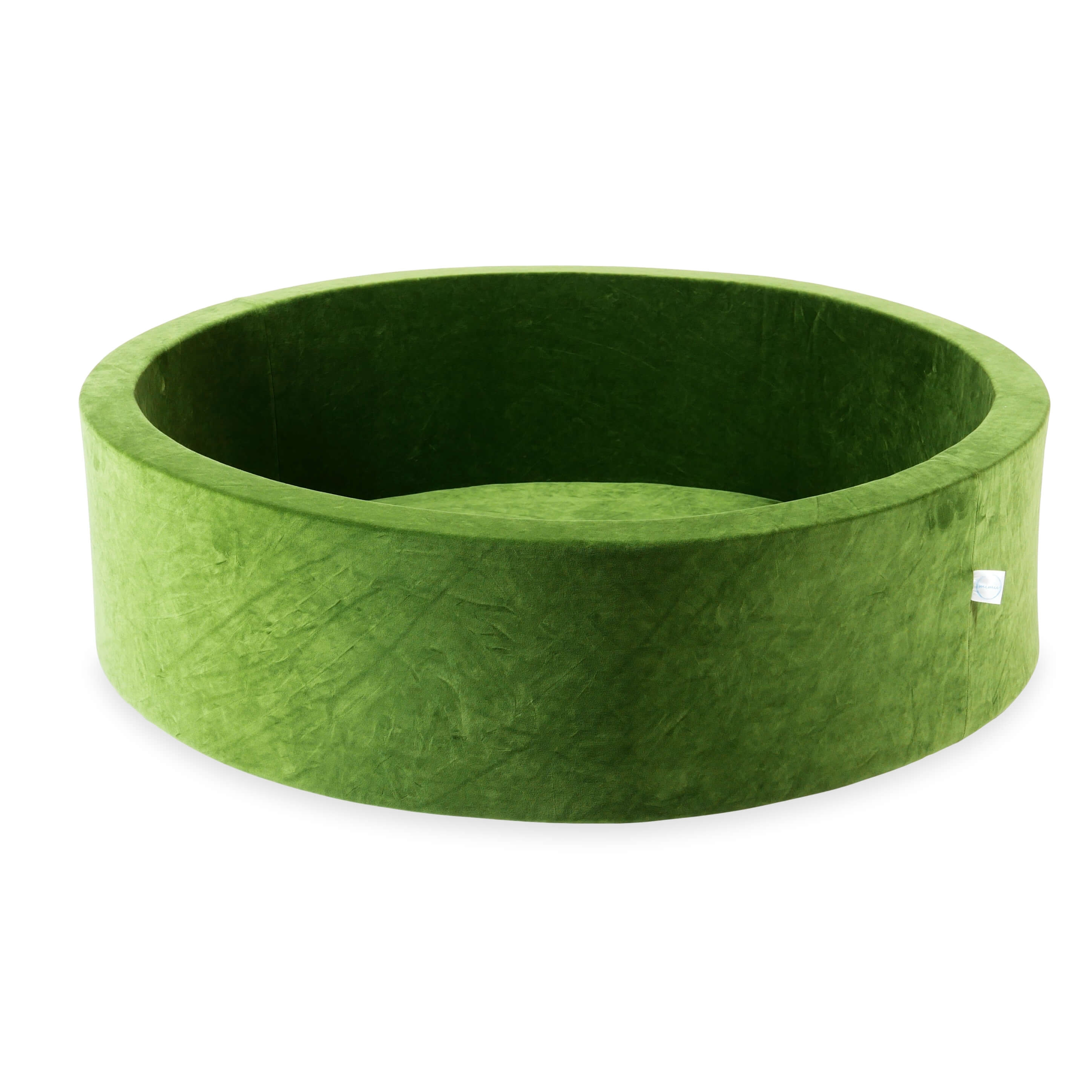 Mimii Bällebad aus Velvet Soft in Olivgrün – rund, 110 × 30 cm, ohne Bälle