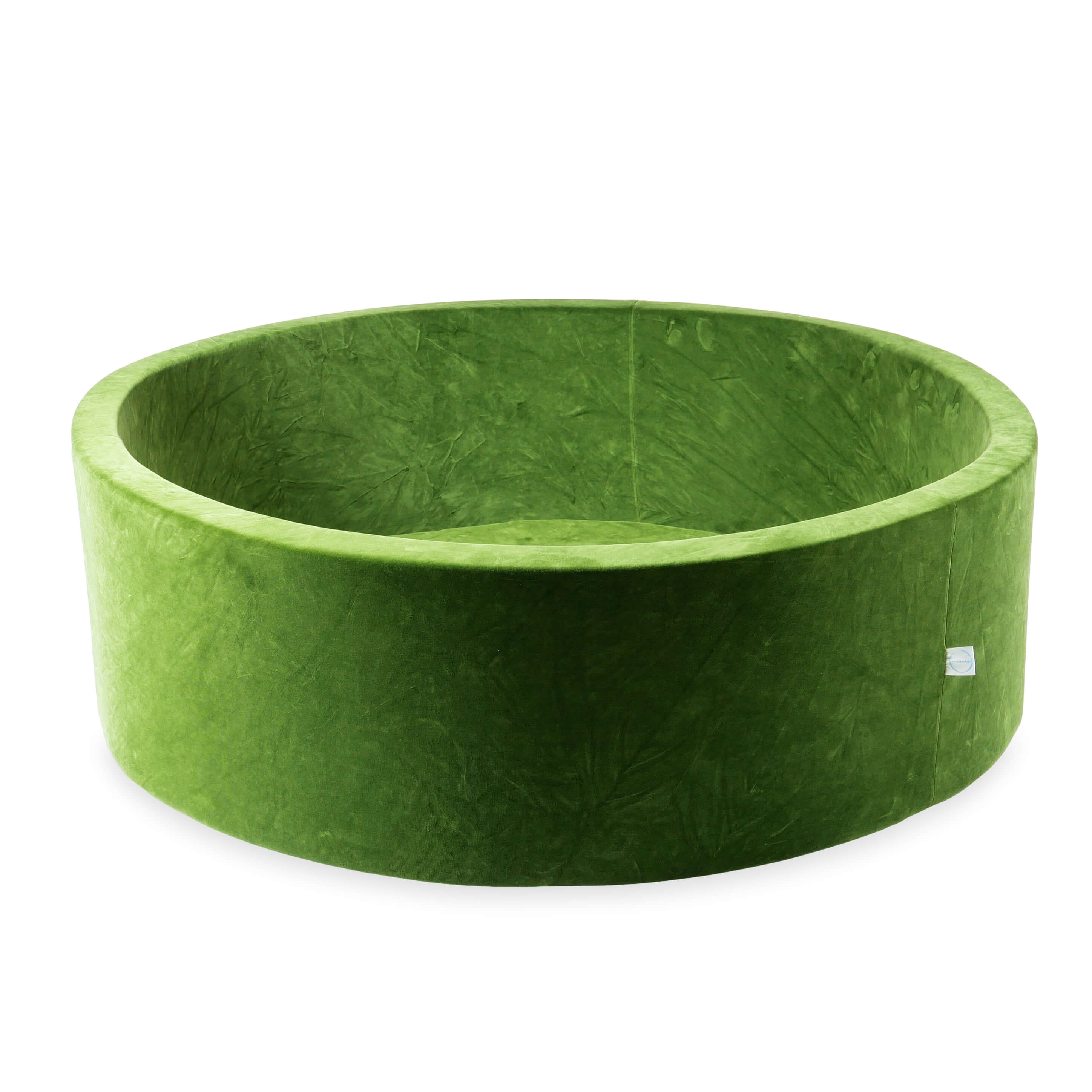 Mimii Bällebad aus Velvet Soft in Olivgrün – rund, 130 × 40 cm, ohne Bälle