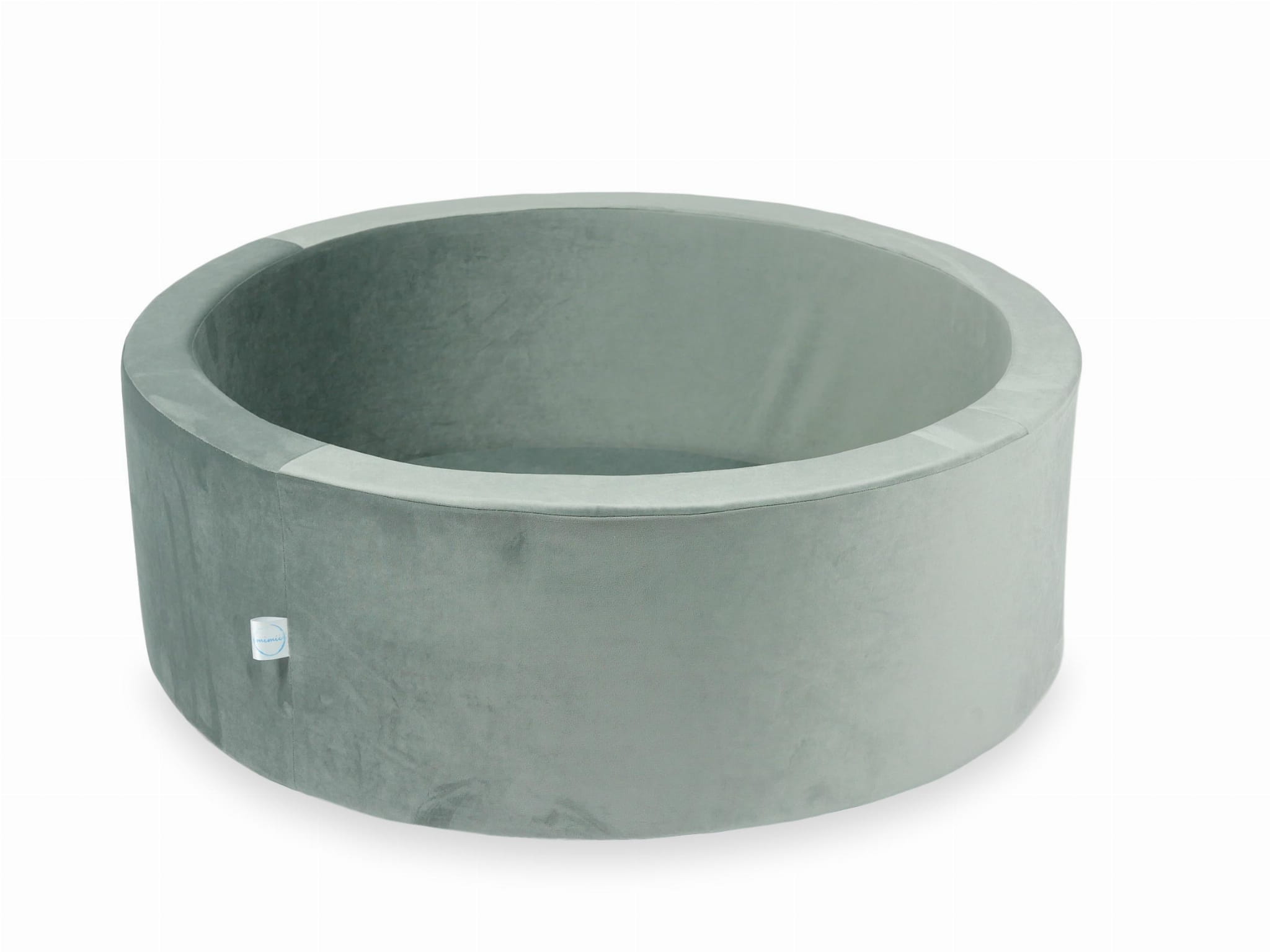 Mimii Bällebad aus Samt in Grau – rund, 90 × 30 cm, ohne Bälle
