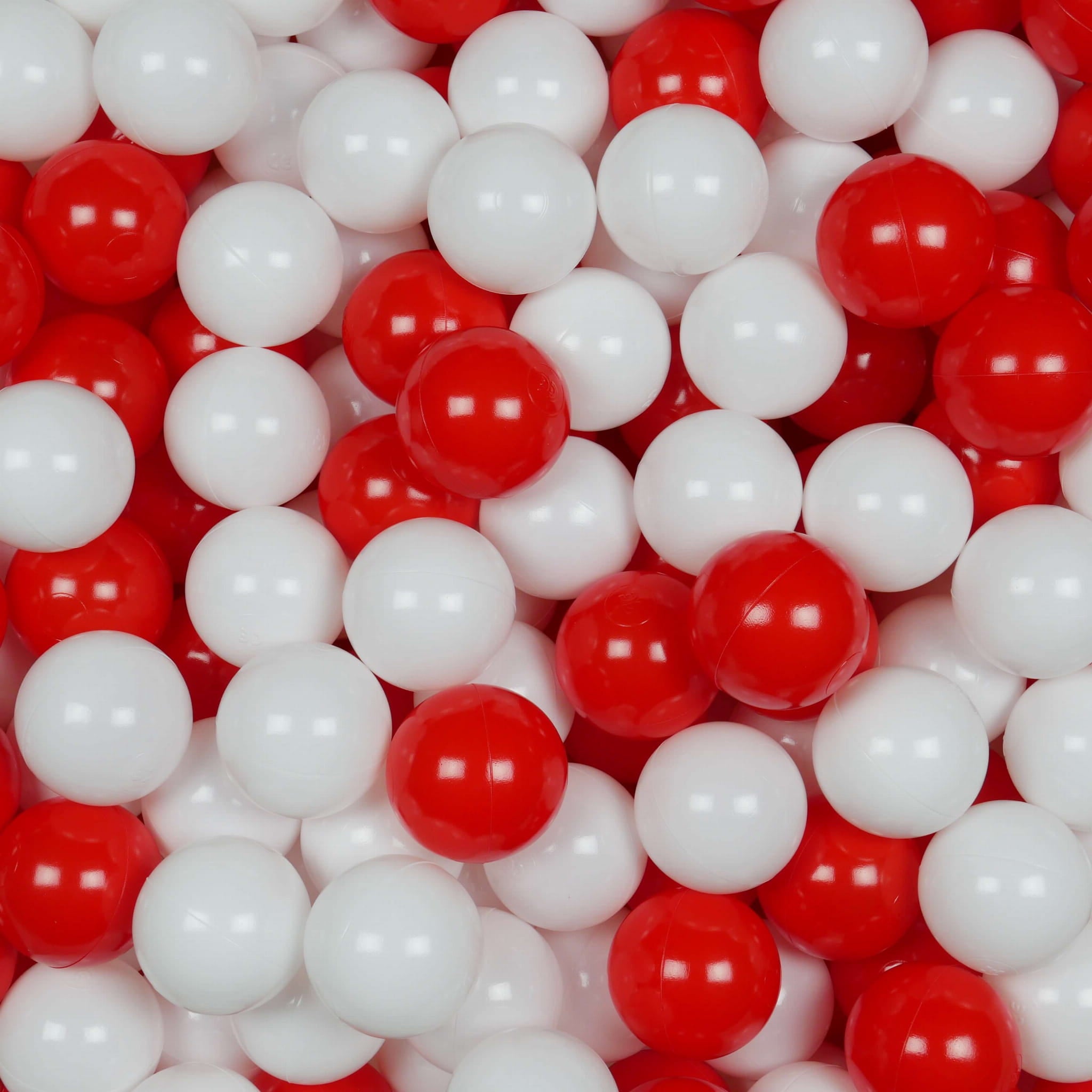 Mimii Bällebad-Bälle Ø 7 cm – 500 Stück – Weiß, Rot