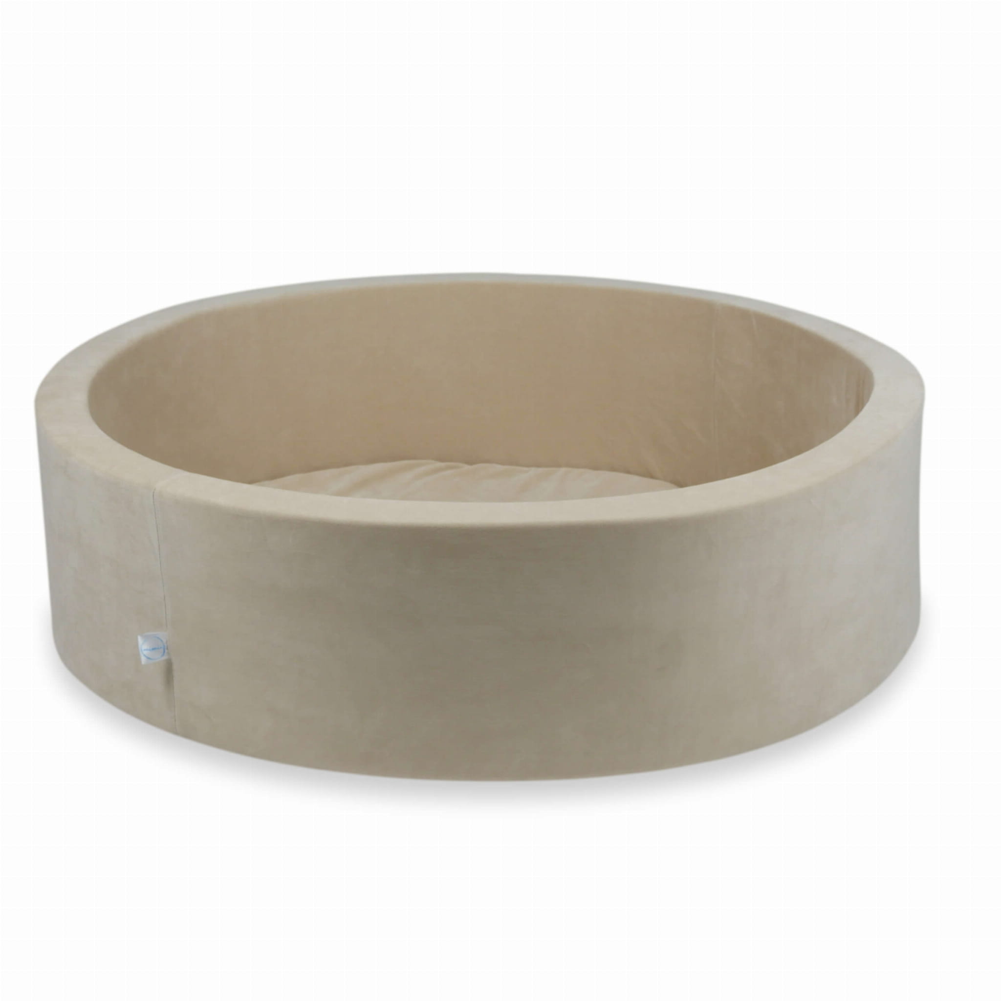Mimii Bällebad aus Velvet Soft in Beige – rund, 110 × 30 cm, ohne Bälle